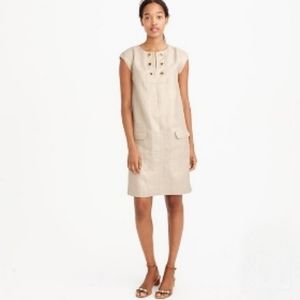 J Crew Linen Grommet Sheath Dress